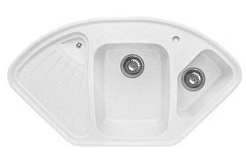 Granfest Мойка кухонная Corner GF-C1040E Белый угловая – фотография-1